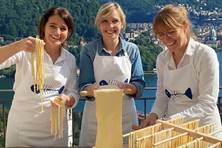 Lake Como Boat Tour and Pasta Making Class near Villa Balbianello