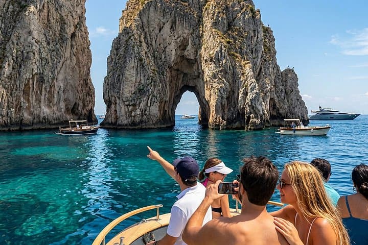 Capri All Inclusive Semi-Private Boat Tour with City Visit