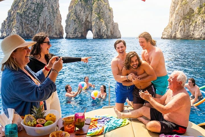 Capri All Inclusive Semi-Private Boat Tour with City Visit