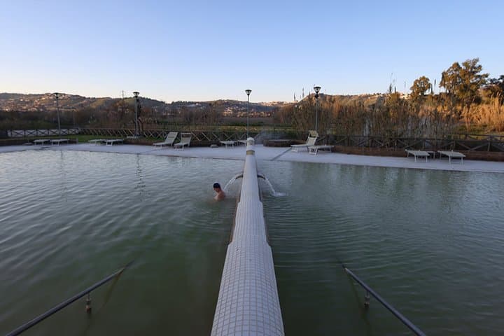 Entrance to the Terme di Agnano with Welcome Prosecco