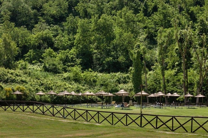 Entrance to the Terme di Agnano with Welcome Prosecco