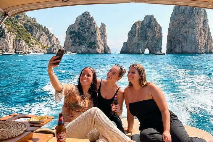 Blue Grotto and Capri Boat Tour with Aperitivo Swim and Snorkel