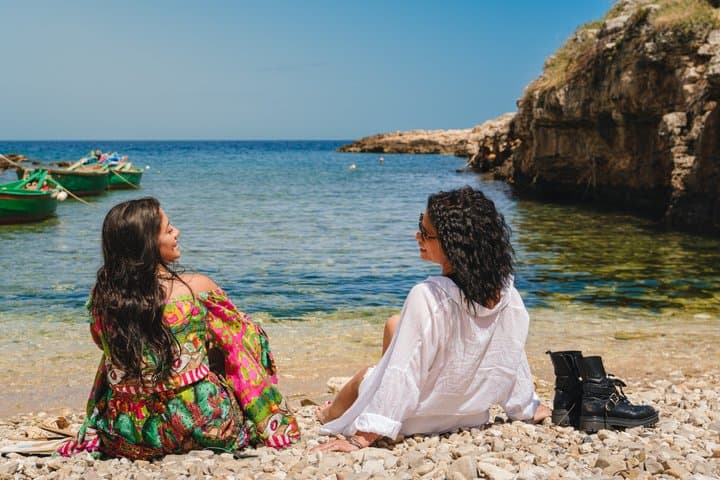 From Monopoli Free time and boat tour in Polignano a Mare
