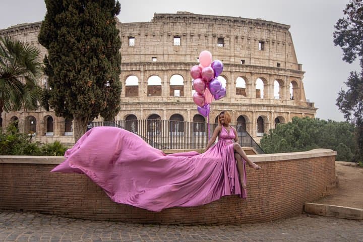 Flying Dress Photoshoot In Rome