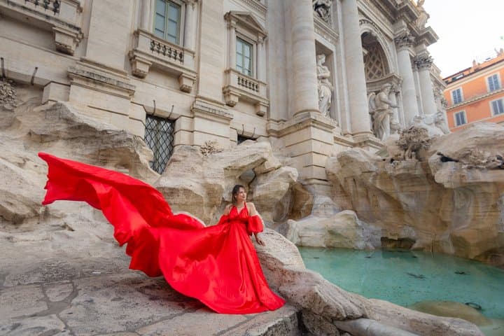 Flying Dress Photoshoot In Rome