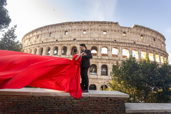 Flying Dress Photoshoot In Rome