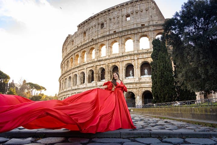 Flying Dress Photoshoot In Rome