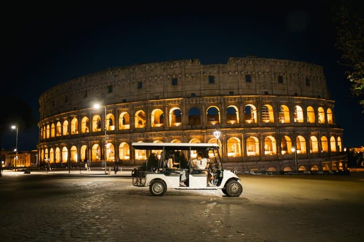 Rome Private Night Golf Cart Tour With Gelato Stop