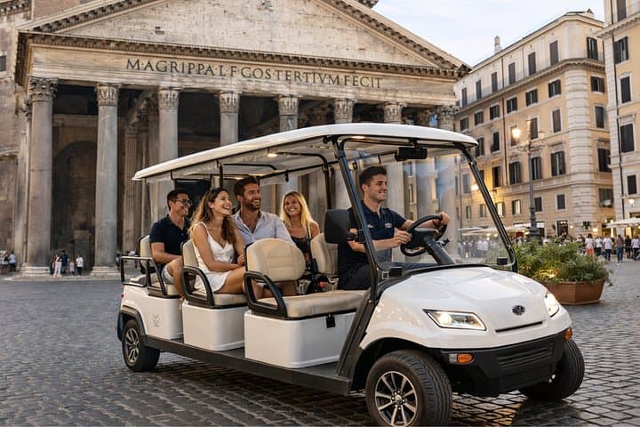 Private Panoramic Rome Golf Cart Tour with Pantheon Entry