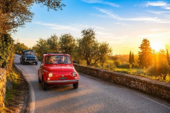 Florence: Private Vintage FIAT 500 with Wine & Olive Oil