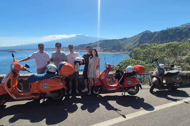 Taormina Vespa Tour Scenic Ride to Castelmola and White Lotus Sites
