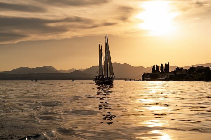 Sunset by Sailing Boat with Aperitif on Lake Garda