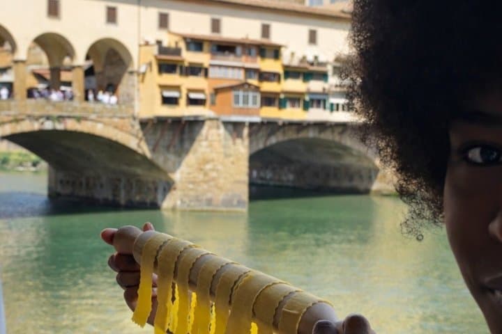 Handmade Pasta and Wine in Florence with Ponte Vecchio View