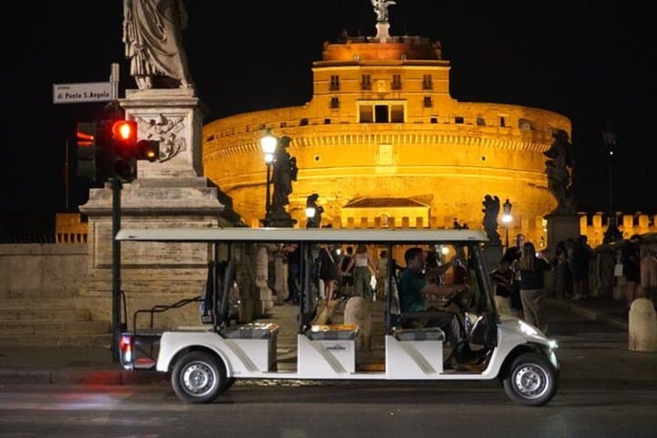 Rome Nighttime Golf Cart Tour with Gelato and City Highlights