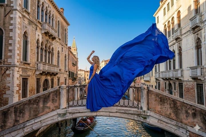 Venice Flying Dress Photoshoot
