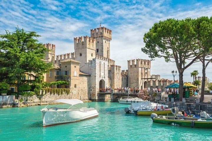 Sunset boat cruise with wine and food tasting from Garda