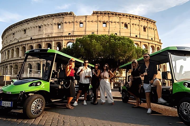 Rome Sunset Golf Cart Tour with Local Expert & Spritz