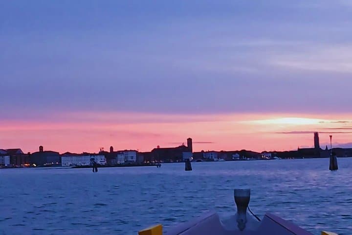 Venice Sunset by Typical Venetian Boat with Prosecco