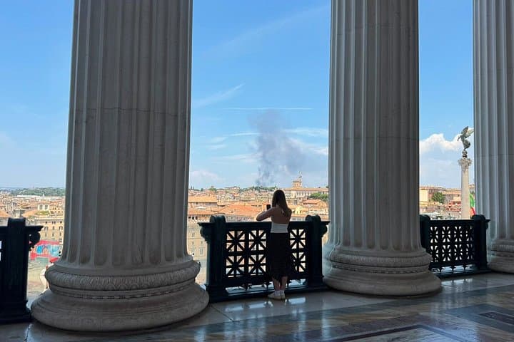 Vittoriano Rome Terrace Panoramic View and Palazzo Venezia Entry