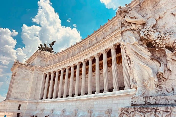 Vittoriano Rome Terrace Panoramic View and Palazzo Venezia Entry
