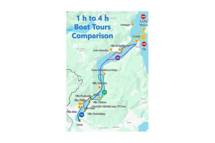 Lake Como Boat Tours: options from 1 hour to a Full Day