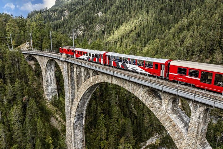 St Moritz & Swiss Alps Day Trip with Bernina Red Train from Milan