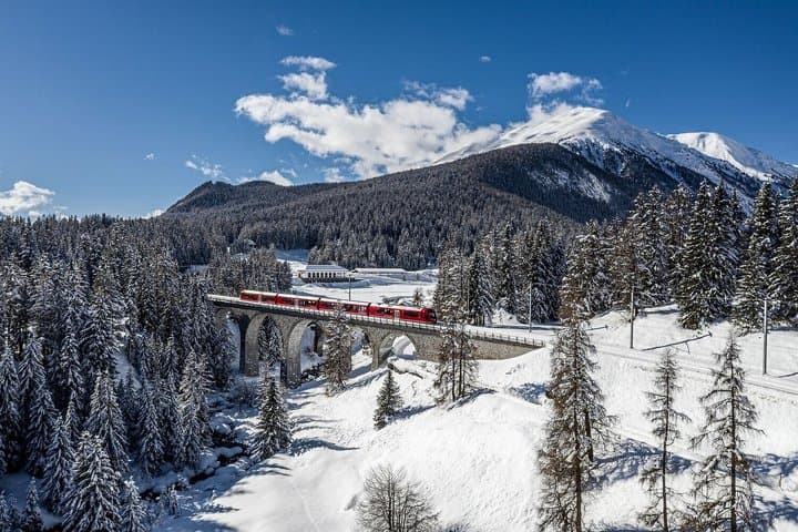 From Milan to St. Moritz Bernina Red Train Alpine Day Trip