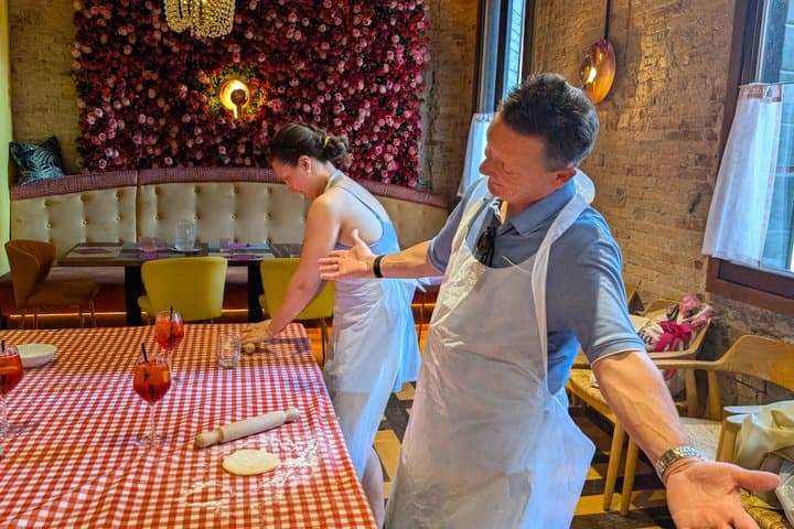 Make fresh pasta and Venetian Spritz Behind St.Mark Square