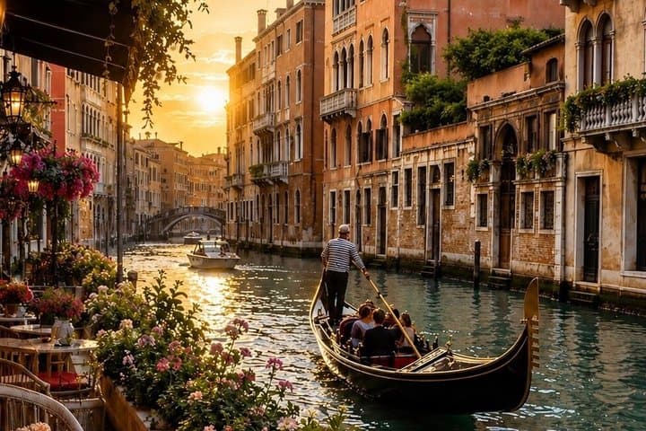 Venice: Private Romantic Gondola Ride under the Bridge of Love