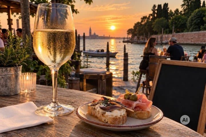 Venice Sunset Lagoon Cruise with St. Mark's Views & Aperitif