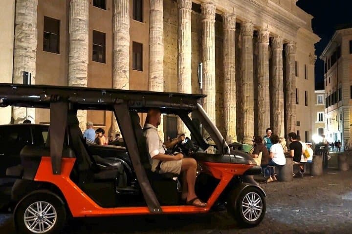 Private Golf Cart Tour with Dinner Rome Under the Stars