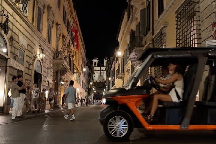 Private Golf Cart Tour with Dinner Rome Under the Stars