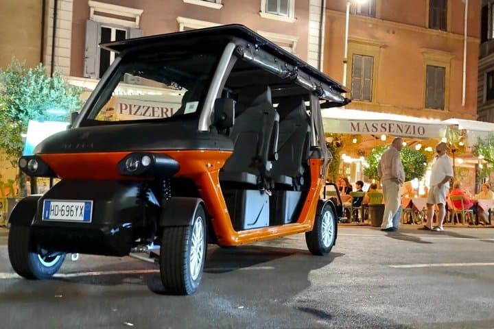 Private Golf Cart Tour with Dinner Rome Under the Stars