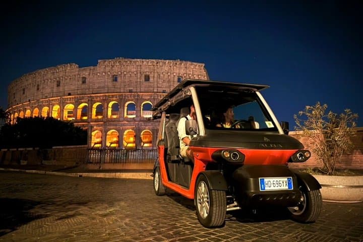Private Golf Cart Tour with Dinner Rome Under the Stars