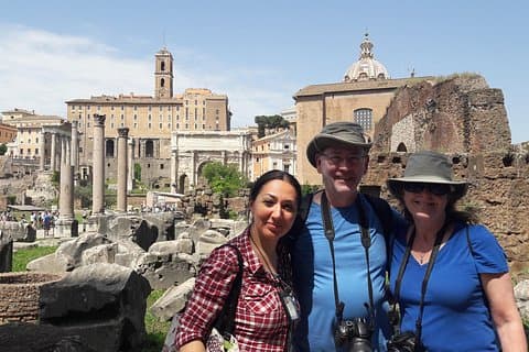 In front of the Roman Forums