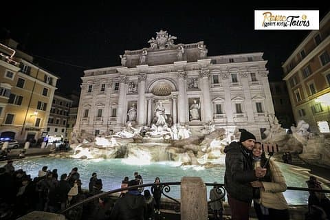 Rome Evening Panoramic Walking Tour Including Trevi Fountain and Spanish Steps