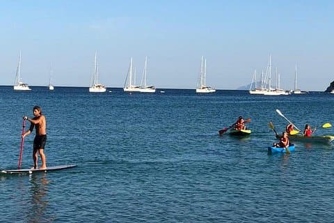 Excursion to the wild beach of Galenzana in Sup and Canoe