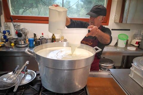 pouring the milk
