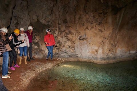 The underground lakes inside the caves of the Temple of Claudius