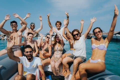 Snorkeling in Caprera by rubber boat from the Archipelago of La Maddalena