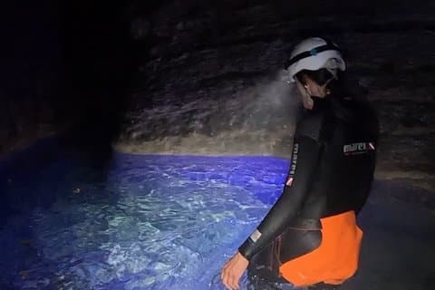 Night canyoning in the Dolomites