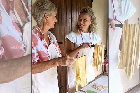 San Gimignano : Pasta Cooking Class with Wine & Panoramic Lunch