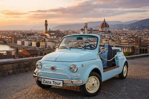 Florence Private Tour in Vintage Fiat 500; Panoramic Views & Wine