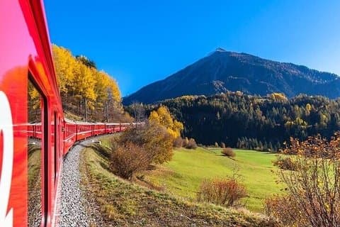 Full Day Tour in Bernina Red Train and St Moritz from Milan