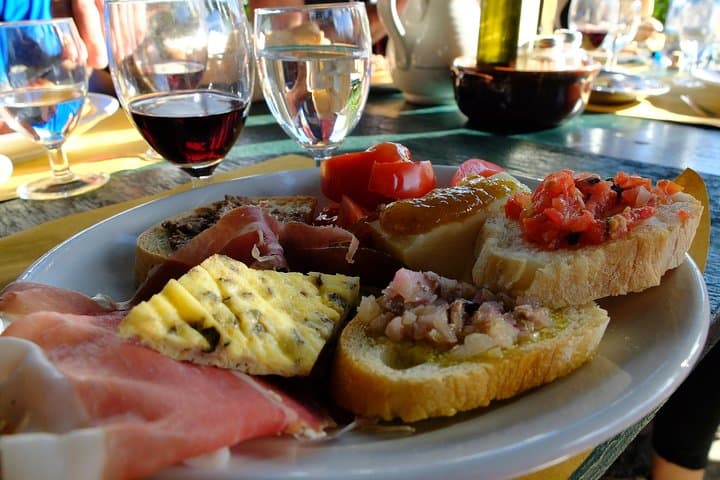 Lunch and wine include