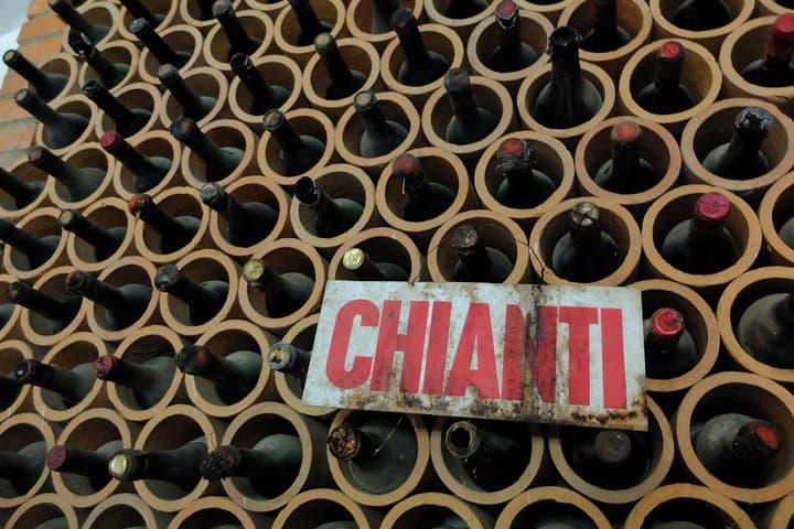 Red chianti wine