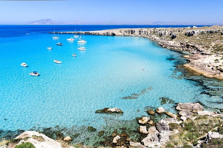 Egadi Sail Boat Tour to Favignana and Levanzo from Trapani