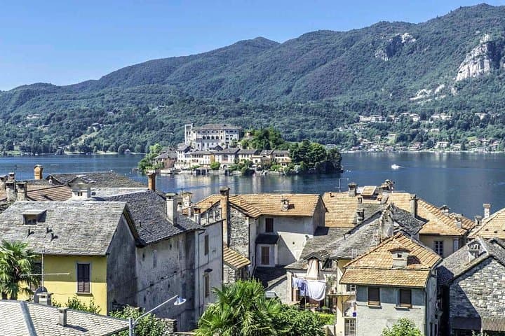 Island of San Gulio from the village of Orta, Lake Orta