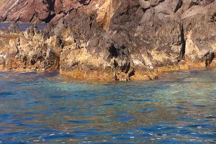 Multicolored volcanic rocks