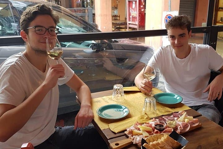 Bologna Wine Tasting In wine shop with a local